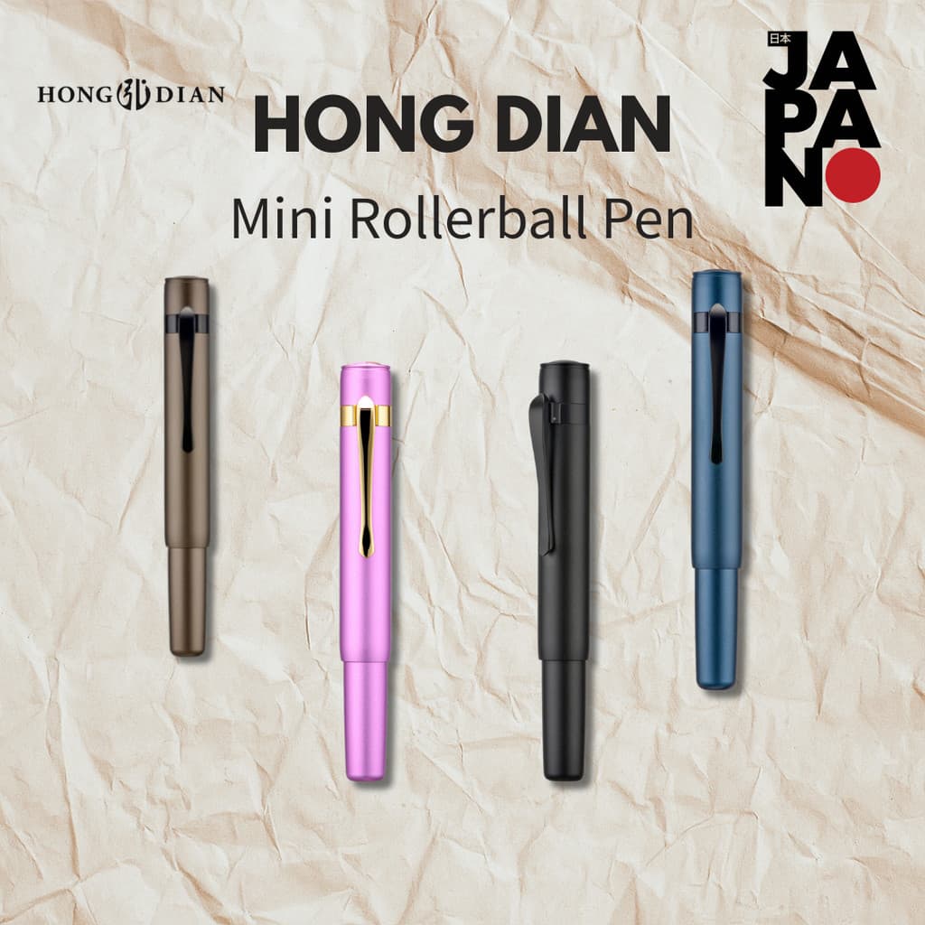 Hongdian M2 Mini Caneta-Tinteiro Preta Fina Ponta Macia Alumínio De Viagem De Bolso Fino