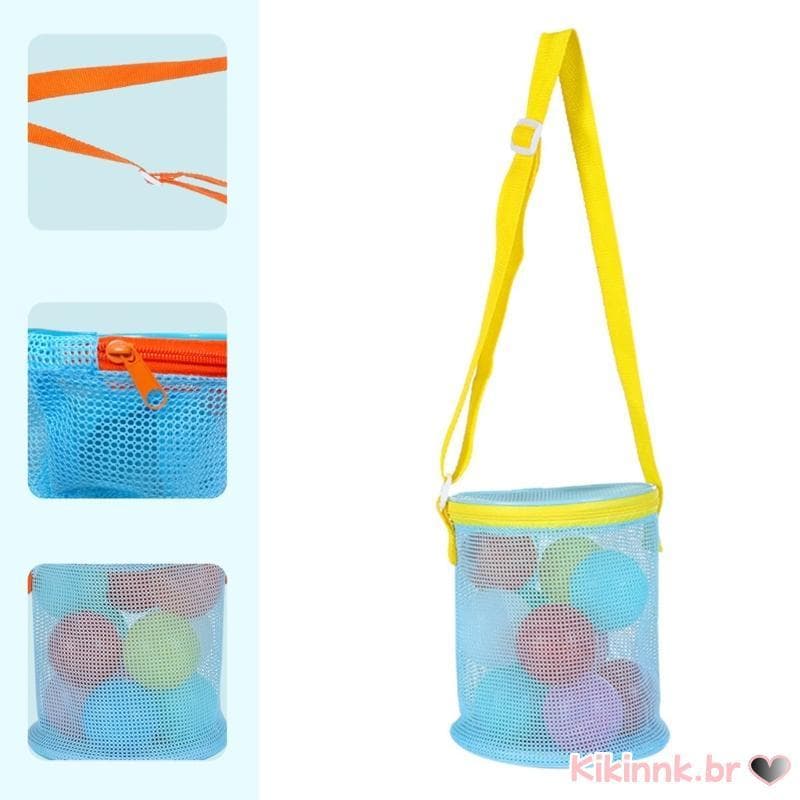 Bolsa Brinquedos Areia Praia Malha Armazenamento Conchas