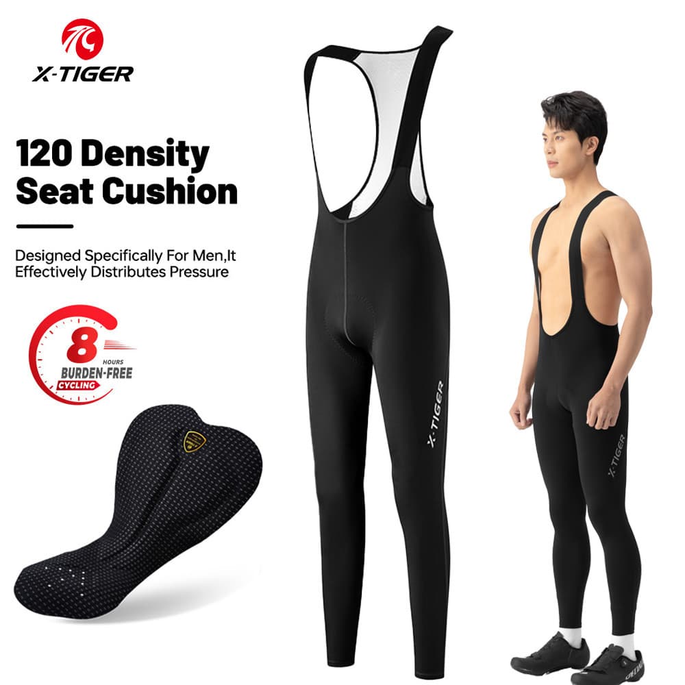 Calças De Ciclismo Masculinas 20D Acolchoadas Profissional Bib Compridas Primavera Outono 8 Horas Meia-Calça De Biciclet
