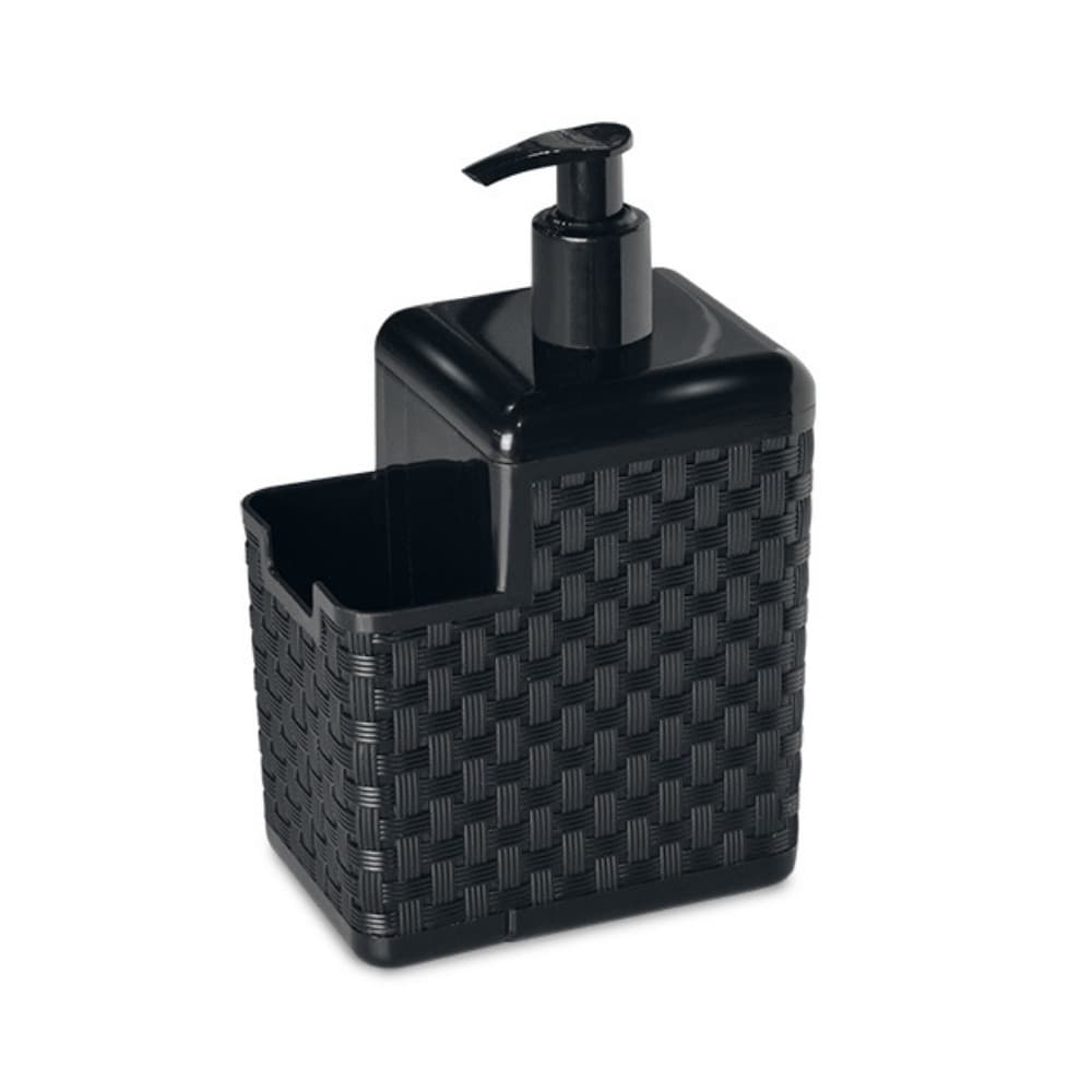 Porta Detergente E Esponja Preto Com Bico Dosador 500ml
