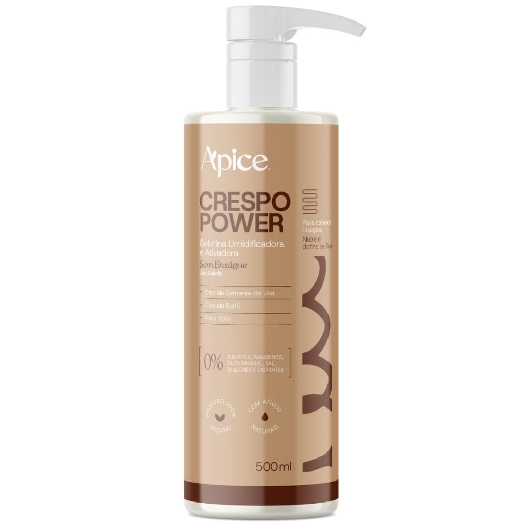 Apice Gelatina Crespo Power Umidificadora Finalizadora 500ml Vegana