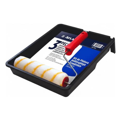 Kit Pintura Antirespingo 3pçs - Rolo 23cm, Bandeja E Garfo