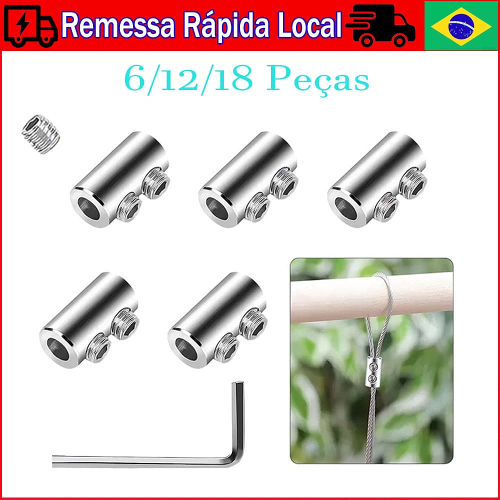 6/12/18 Peças acessórios de anel de crimpagem de cabo de furo duplo, para fios de aço de 1.5-2 mm, suspensão industrial