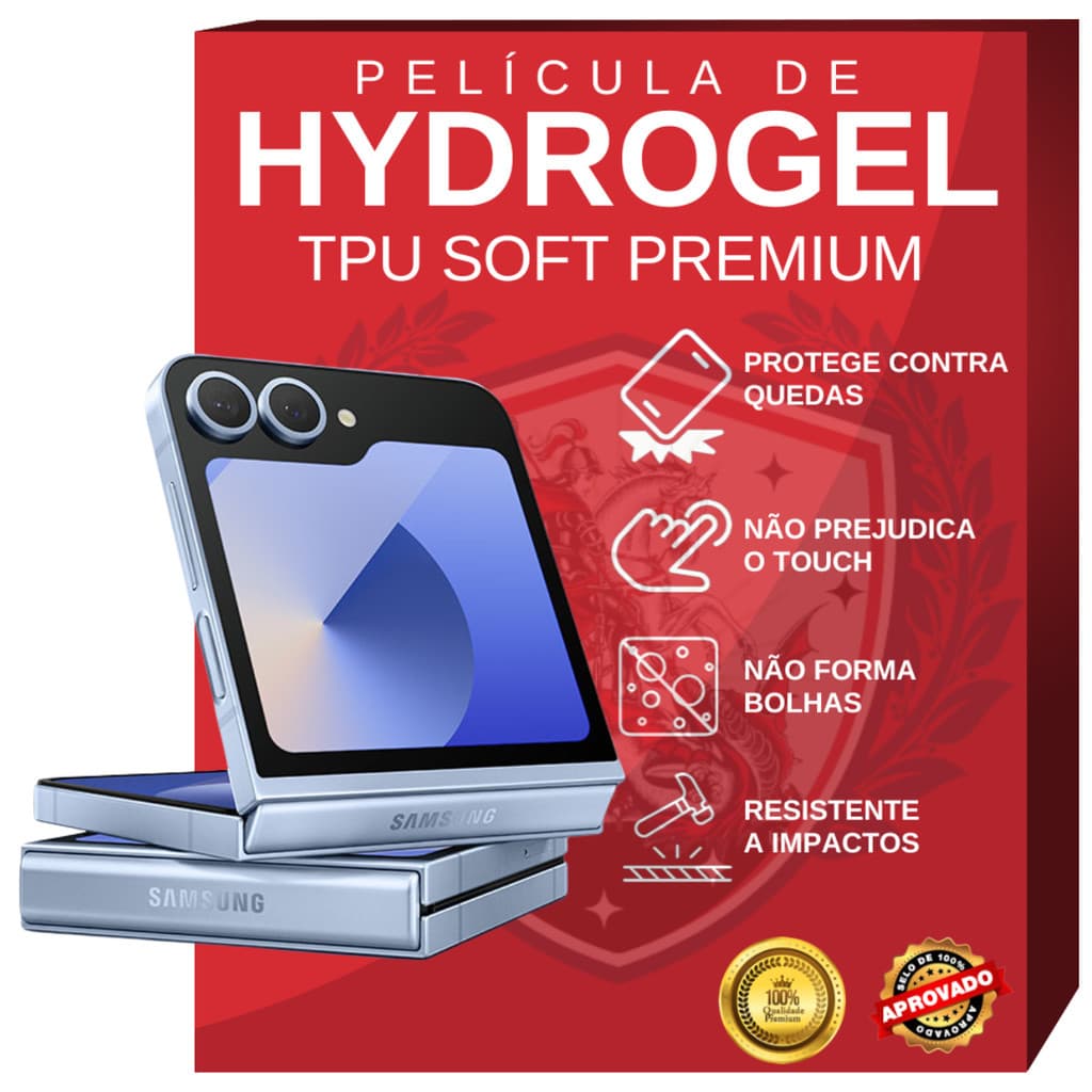 Película Hidrogel HD Para Samsung Galaxy Z Flip 6, 5, 4, 3, 2 e W25 W24 W23 – Proteção Tela Interna e Externa