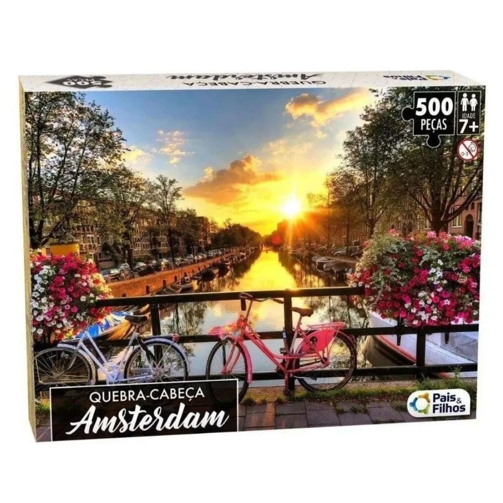 Quebra Cabeça 500 Peças Amsterdam Jogo Diversao Em Familia