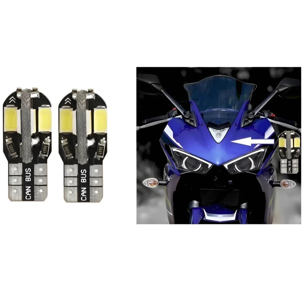 Par De Lampada Led Yamaha R3 T10 Branco Branco-frio
