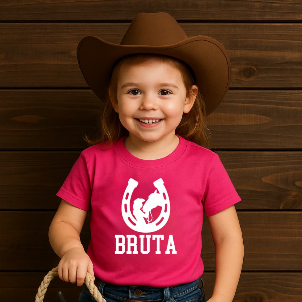 Camiseta Infantil Bruta  Algodão Boiadeira Rodeio Festa Do Peão Cowgirl Coutry FeSta de Peão