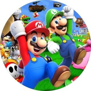 Capa Para Painel De Festa Mario Game Redondo 150x150 ou 50x50 Tecido Sublimado