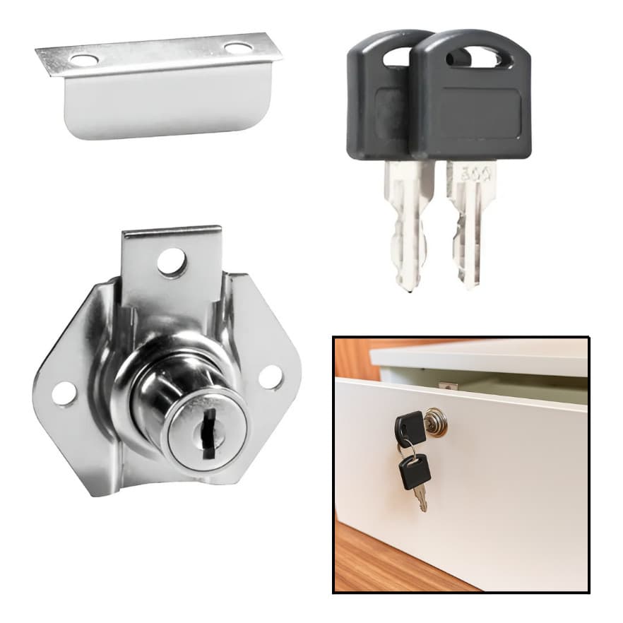 Fechadura 31mm Com Tambor Cromado Para Gavetas E Móveis