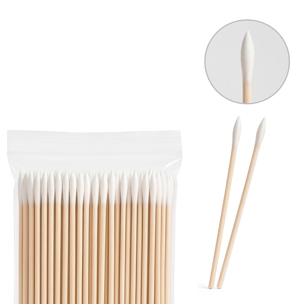 Kit 500 Palitos Com Algodão De Limpeza Alinhamento Henna Micropigmentação Unha Boca