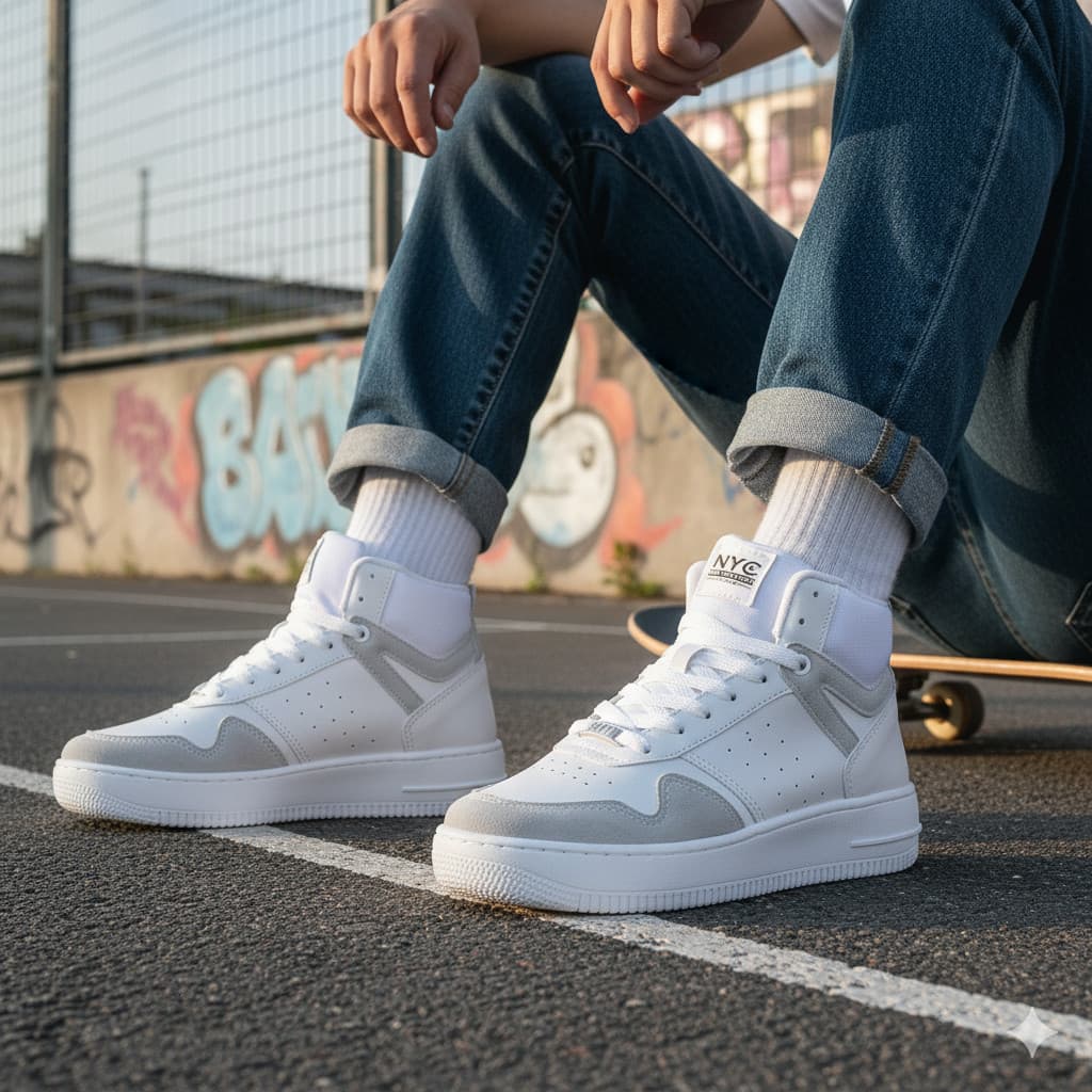 Tênis Botinha Feminino Cano Alto Estilo Confortável Academia  Dia a Dia Bota Masculina Lançamento