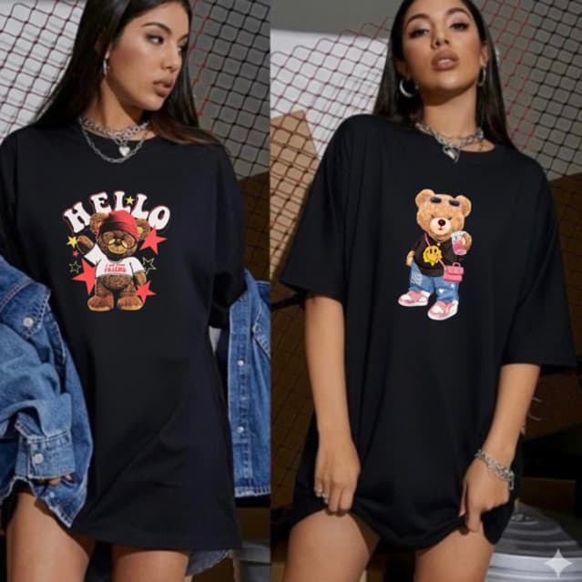 Kit 2 Camisetão Feminina Oversized Treino Academia Verão Básico Casual