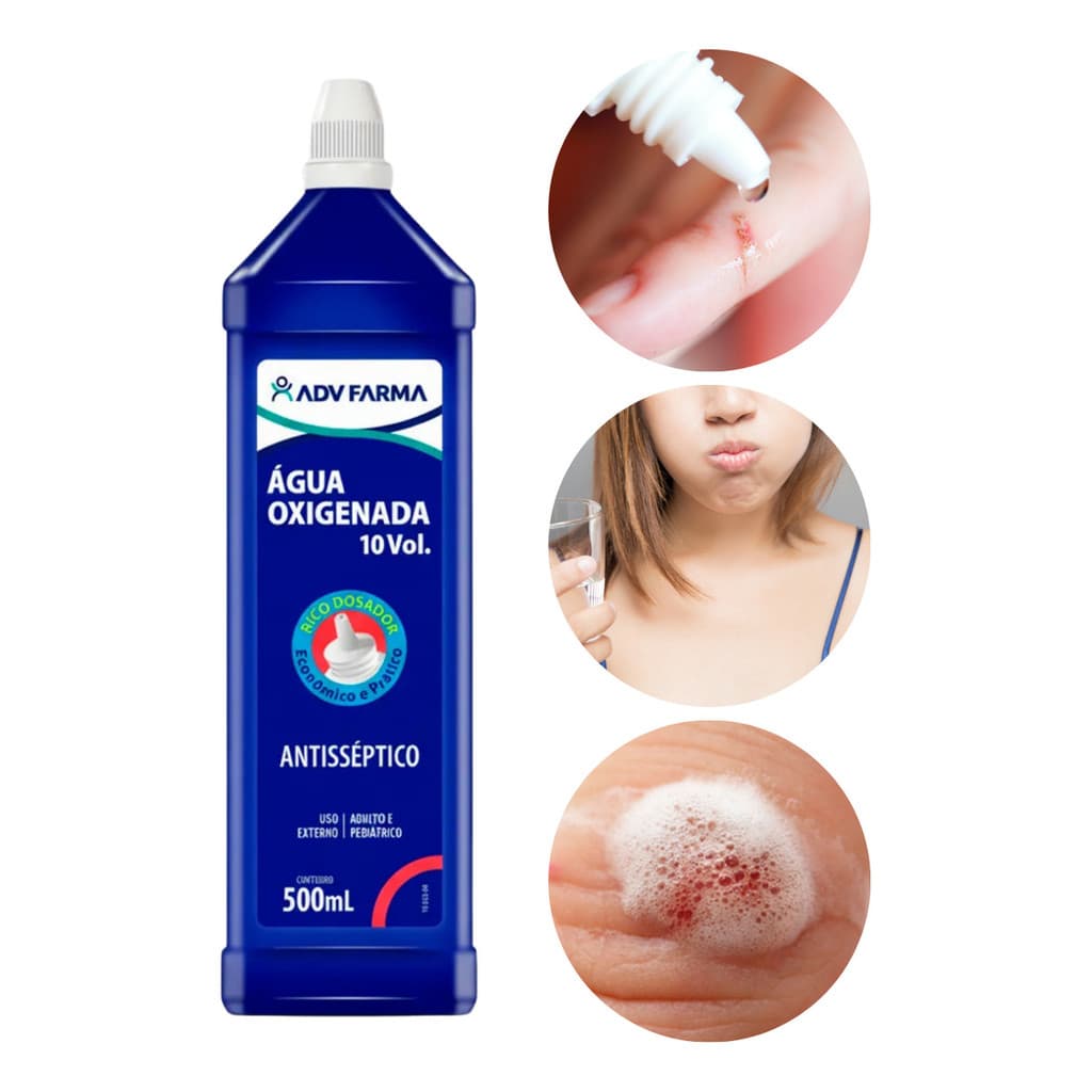Agua Oxigenada Volume 10 Volume Adv Farma 500ml Antisséptico