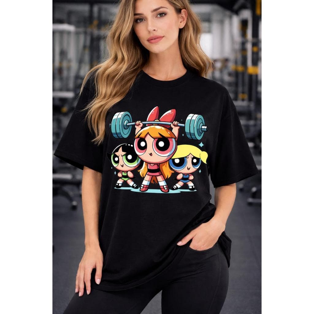 Camiseta Feminina Academia Meninas Super Poderosas Fitness Camisa de Treino Estampada