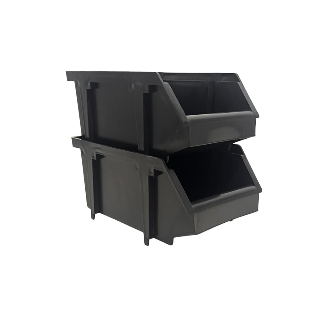 Kit 50 Caixas Gaveta Bin Organizadoras Porca Plástico Preto N°03 Resistente Empilhavel