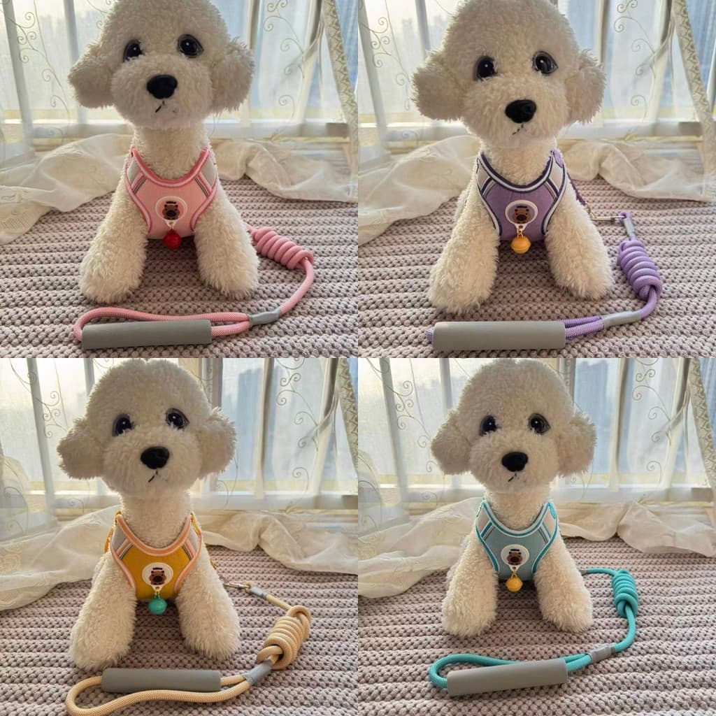 Coleira de Cachorro Peitoral desenho de capivara Trela Para Cães Cão Cachorros e Gatos Pet Colete Com Guia