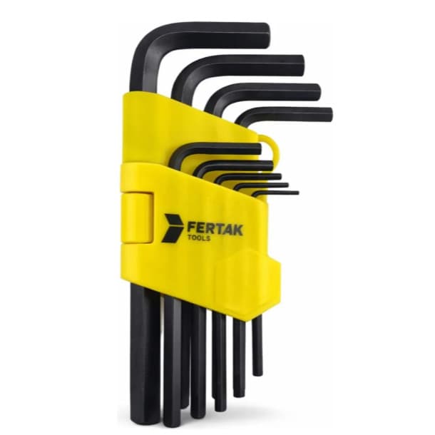 Chave Allen Fertak Jogo 9 Peças com Estojo 1,5mm a 10mm Profissional