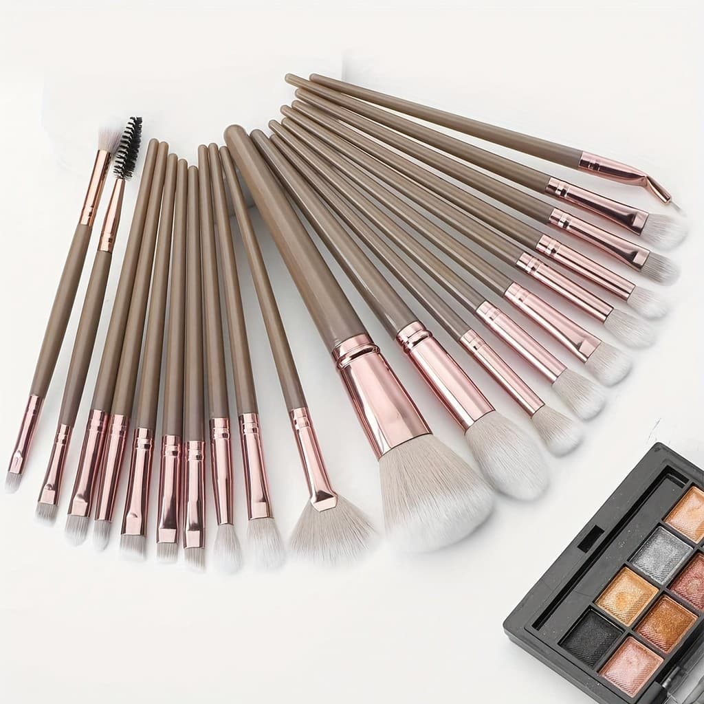 Kit 13 15 20 Peças Pincéis De Maquiagem Profissional Com Esponja Puff Uso Diário Viagem