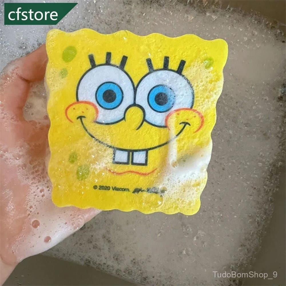 Esponja de lavar louça em formato de desenho animado, ferramenta de limpeza de cozinha J2Y1
