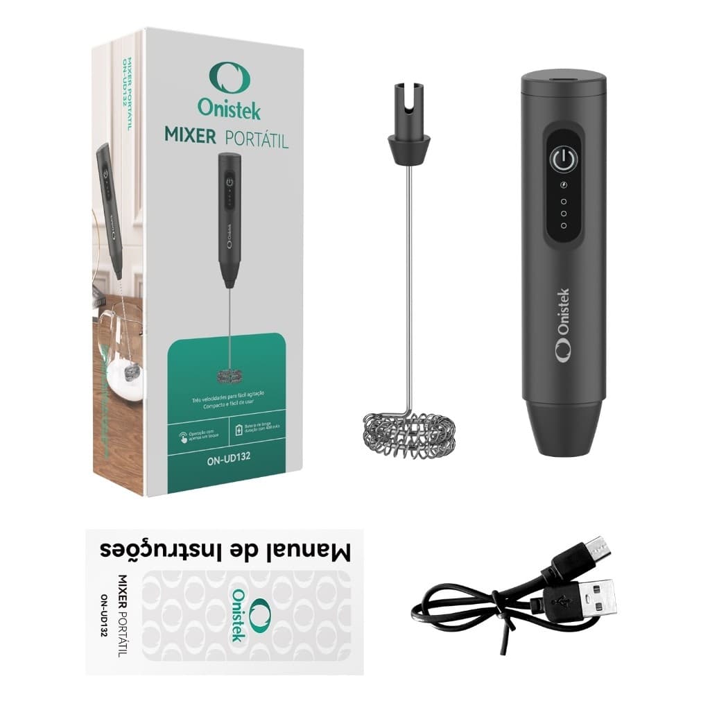 Mini Mixer Portátil Misturador de Bebidas Batedor Espumador Leite USB Recarregável Cozinha Cafe Ovo