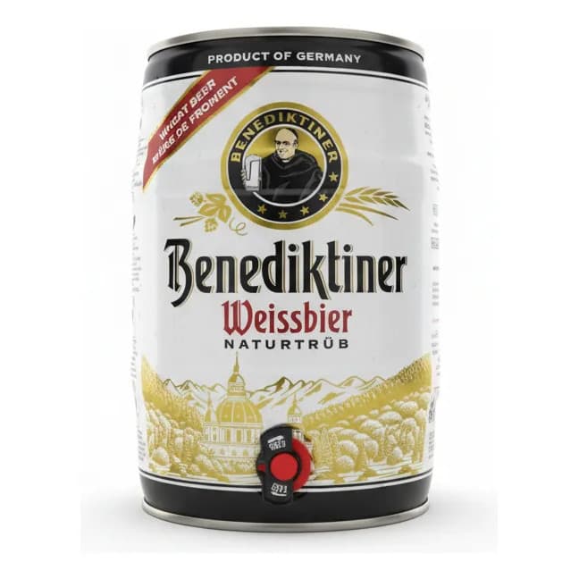 Cerveja Alemã Benediktiner Weissbier Naturtrüb Barril 5L