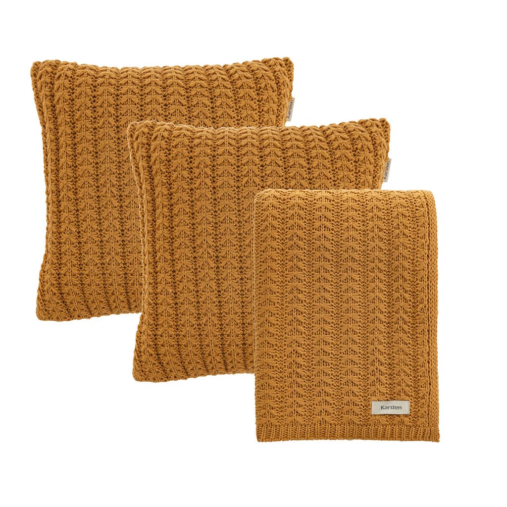 Kit Decorativo 3 Peças Manta Almofadas Tricot Diana Karsten
