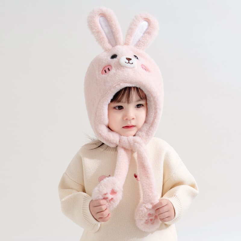 Crianças chapéu de pelúcia outono inverno bebê proteção de orelha chapéu meninos meninas pelúcia engrossado proteção con