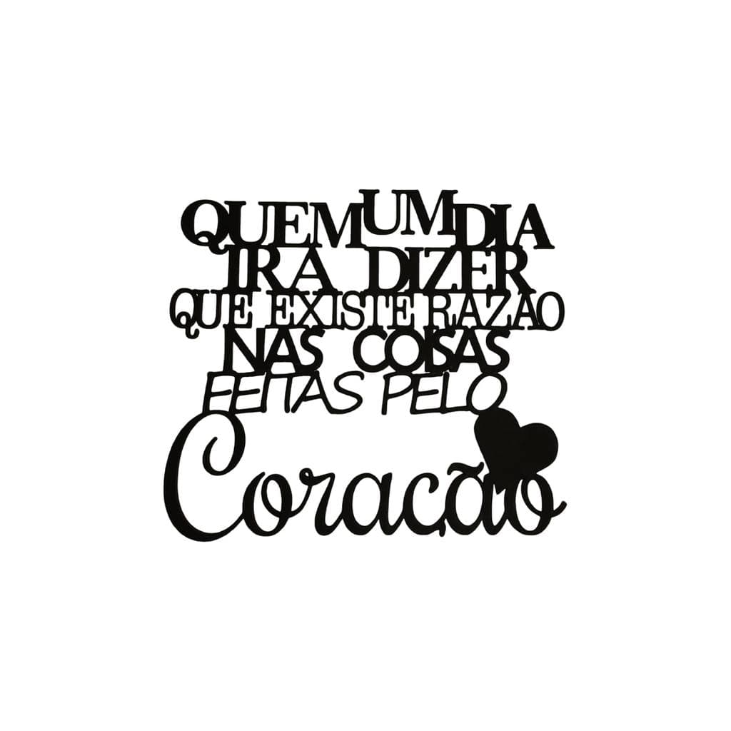 Frase Decorativa Quem Um Dia 300x270mm Preto MDF Placa Parede Decoração