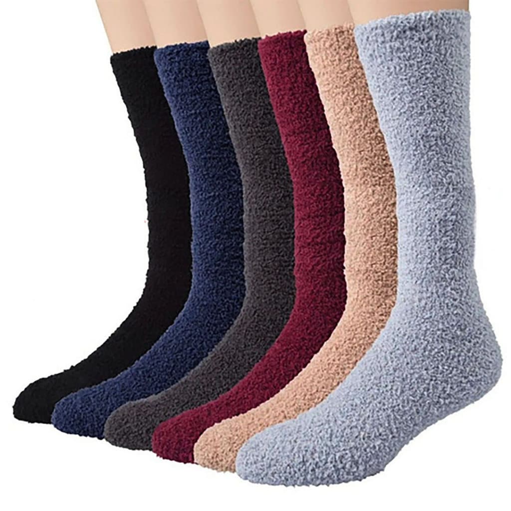 Meia Térmica Soft Felpuda Cano Alto Inverno: Kit 6 Pares Sortidos Adulto Masculino