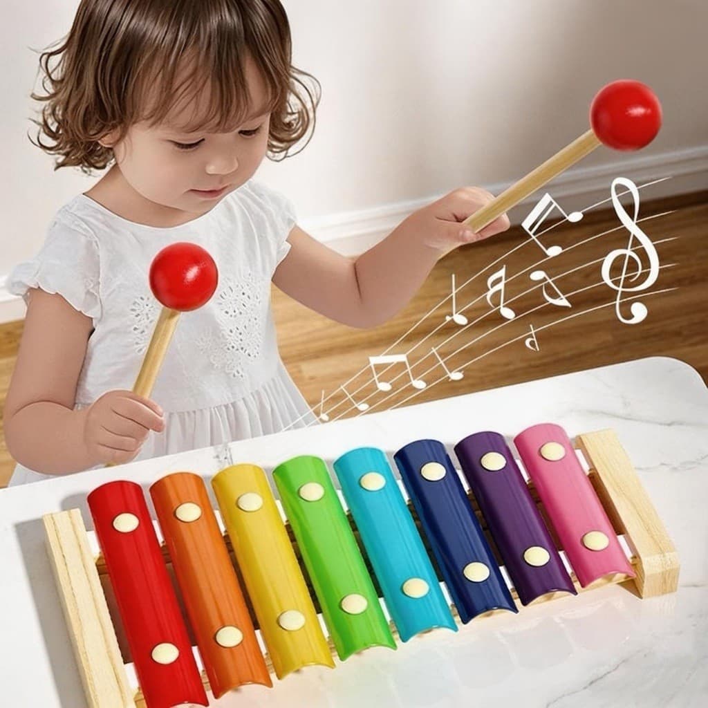 Xilofone Instrumento Musical Infantil Com 8 Notas Angelina Shop