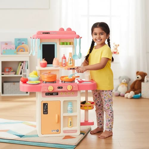 Cozinha Infantil Brinquedo Com Água Luz Som Fumaça 42 Peças Menino e Menina
