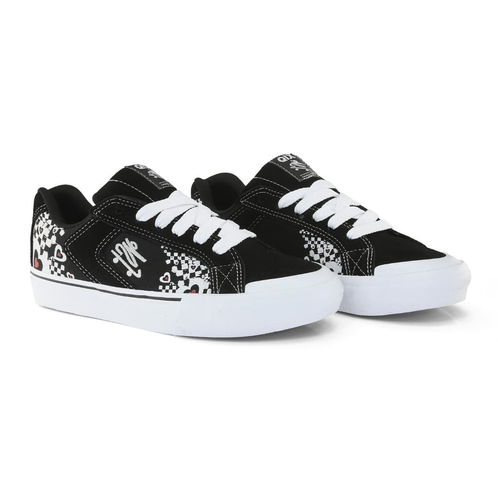 Tênis QIX Chorão Park Original Preto Branco Feminino Masculino Confortável Estampado