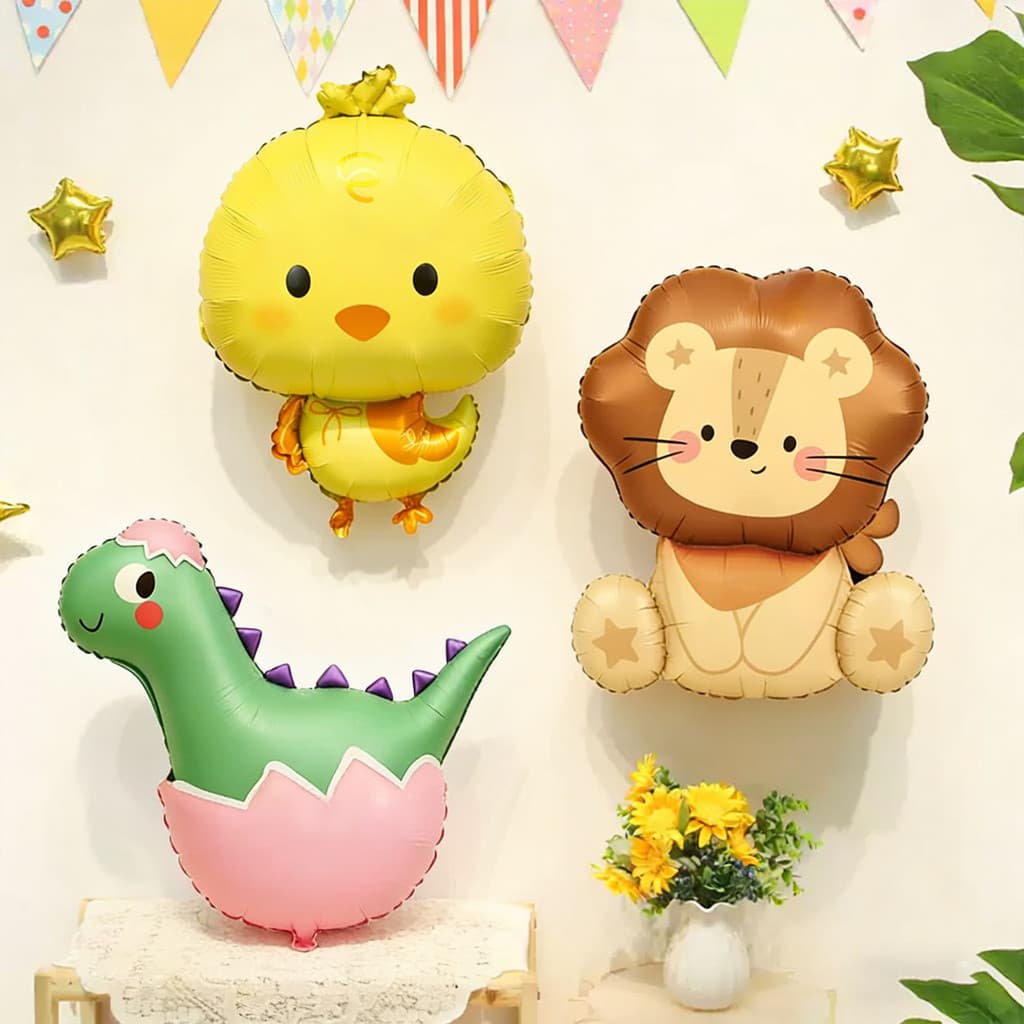 Balões De Animais De Desenho Animado : Alumínio Em Formato De Patos E Dinossauros , Perfeitos Para Decorar Como Lembranc