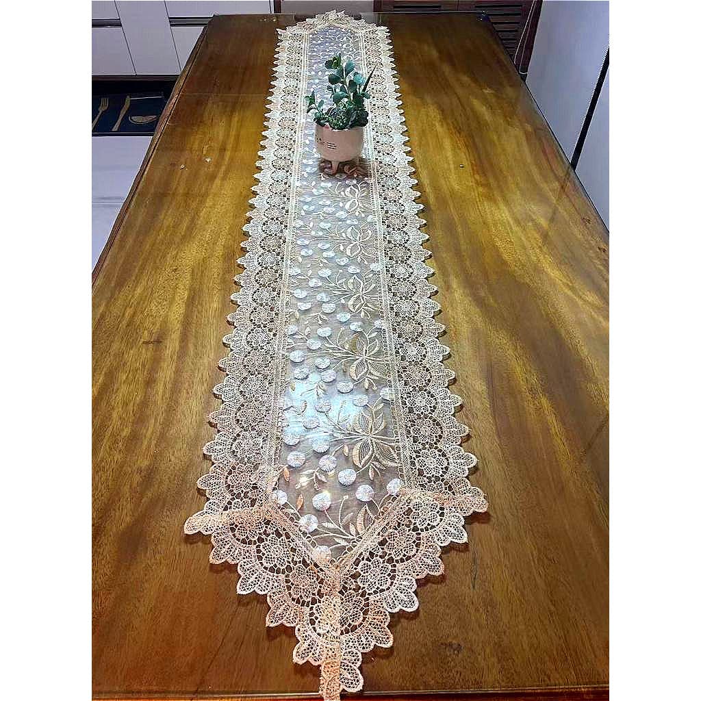 Toalha de Mesa de Renda Floral,Grip, Estilo Europeu e Elegante