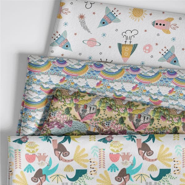 Tecido Sarja Impermeável Estampas Infantis Variados Costura Patchwork Artesanato Pano DIY