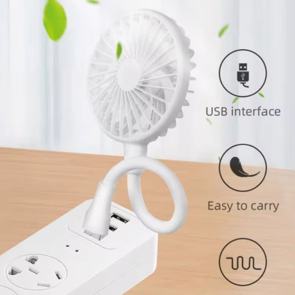 Ventilador Portátil Usb De Mesa Universal  Flexível 360 Grau Para Maquina de Costura/Notebook