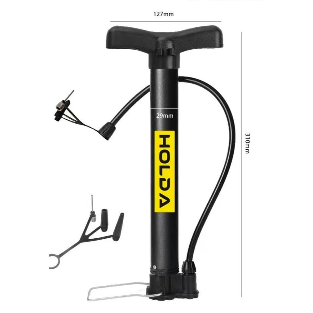 Bomba de Ar Portátil para Encher Pneu de Bicicleta MTB, Speed e Bolas com 3 Bicos e Adaptador