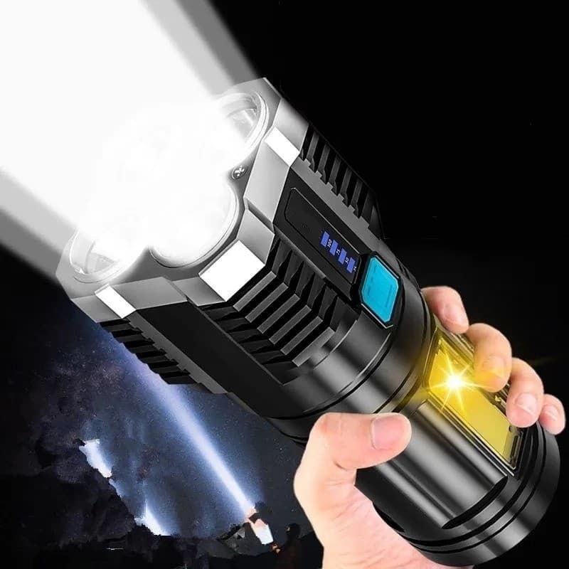 Lanterna MAIS forte do Led Potente 1500m 4 Recarregável Usb Portátil Ultra Brilhante Com Uso Externo De Longo Alcance