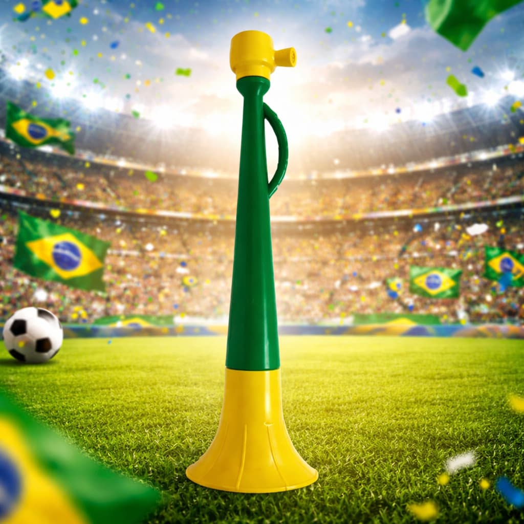 Vuvuzela Corneta Torcedor Brasil 41cm Som Alto Potente Barulho Torcer