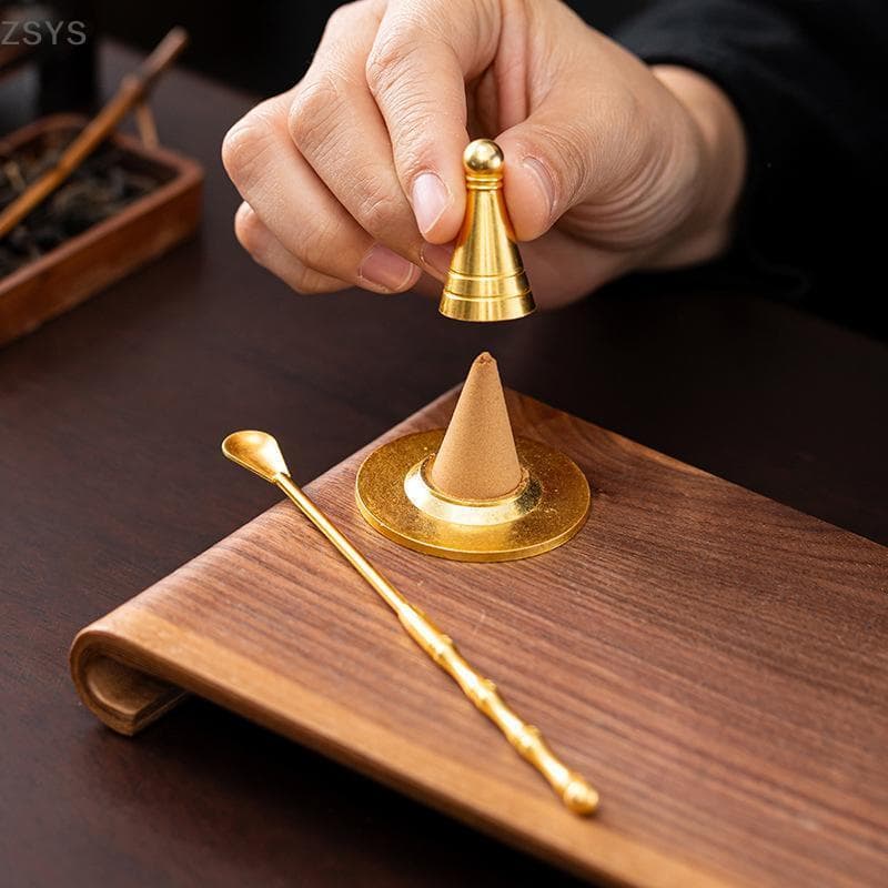 [ZSYS] Queimador De Incenso De Cobre Puro Estilo Antigo Chinês DIY Cones Retrô Latão Ferramentas Moldes DG