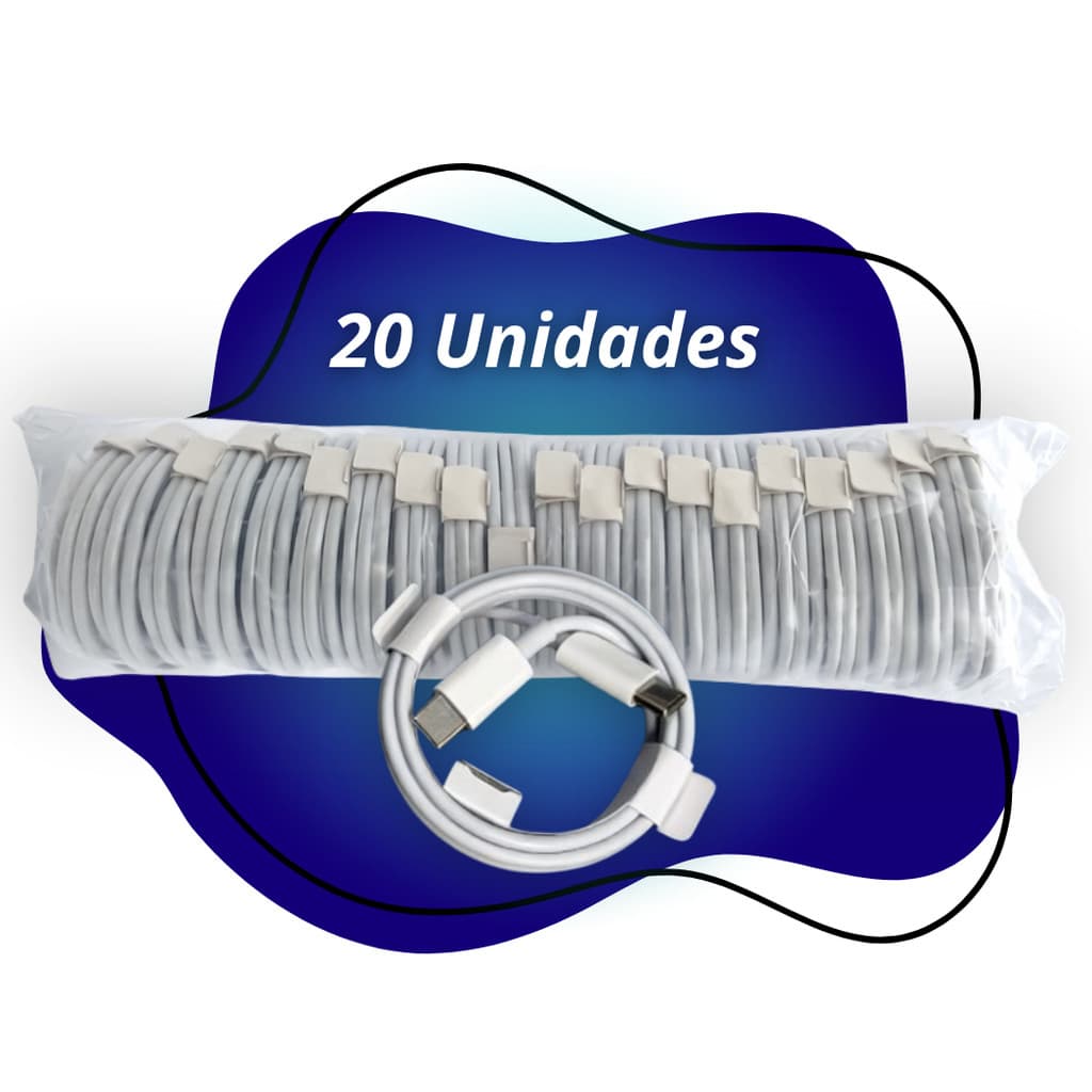 Kit 20 Peças Cabo Carregador Usb-c Tipo C Para Android E IOS Xiaomi Samsung iPhone