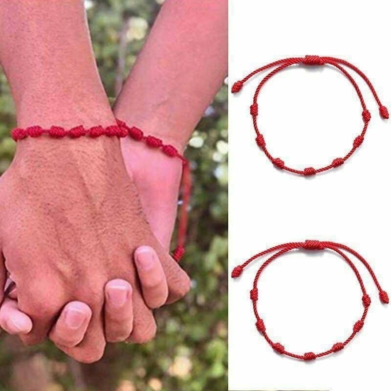 1/2/3/4 unis Pulseira Vermelha 7 Nós Kabbalah Contra Mal Olhado Inveja Adulto Regulável Kit