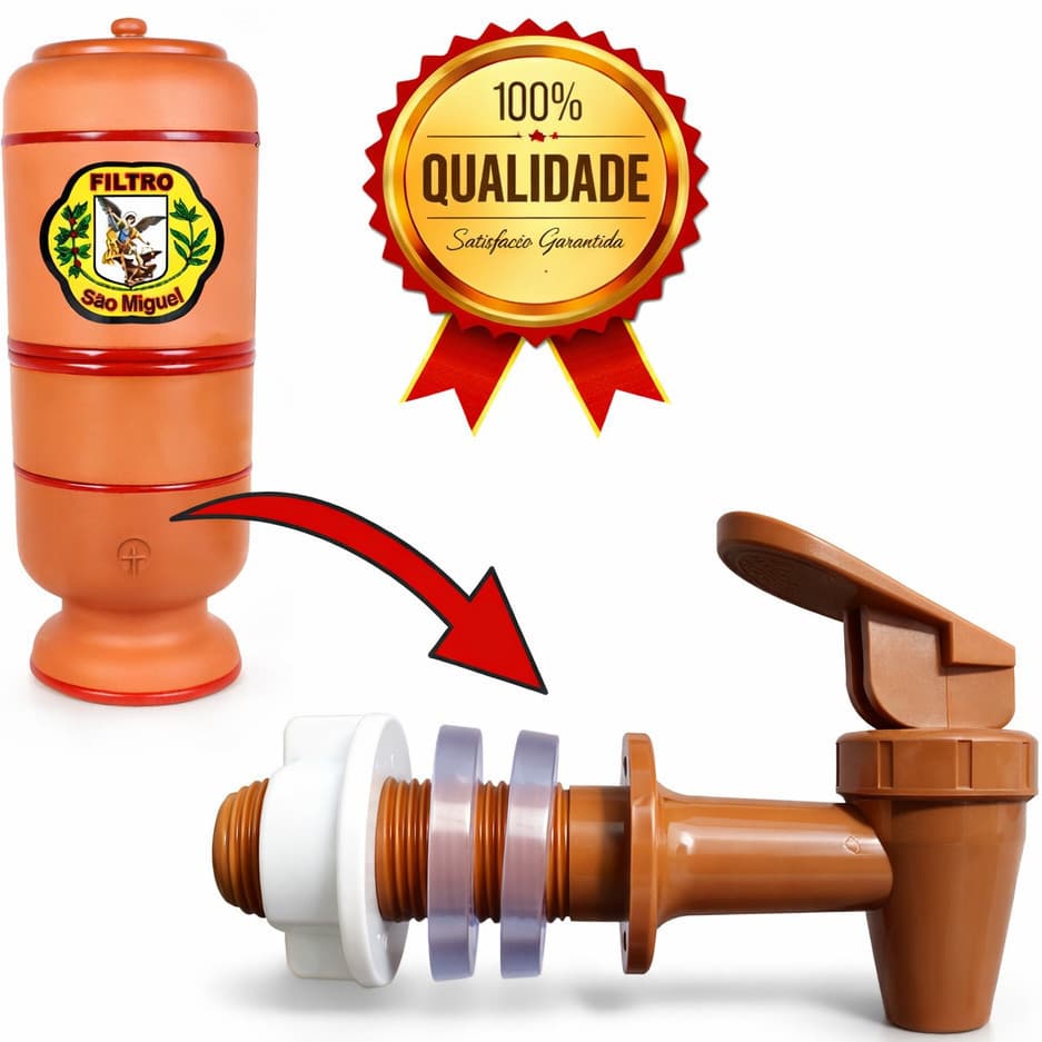 Torneira Marrom Para Filtro De Barro Toque Marrom Universal