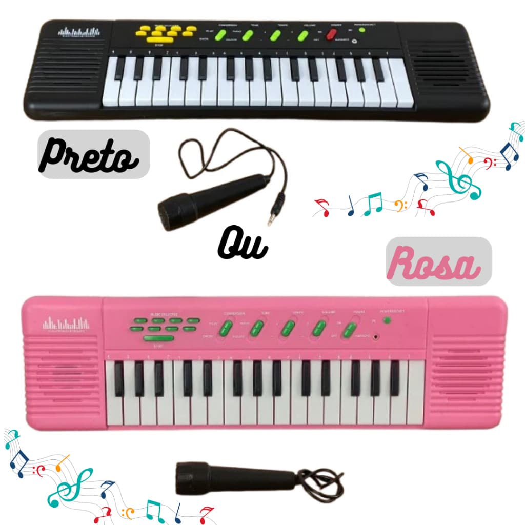 Piano Teclado Eletrônico Musical 32 Teclas Infantil Com Microfone Alta Qualidade