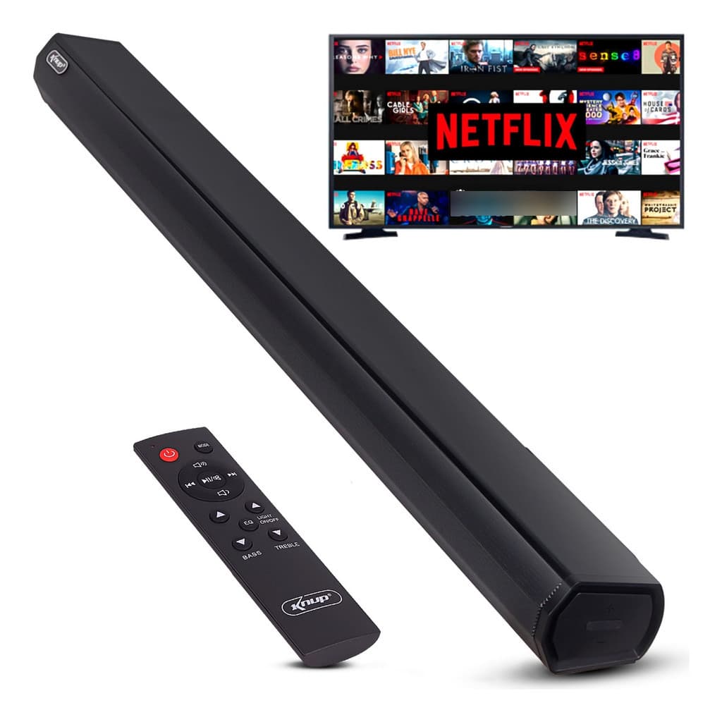 Caixa Soundbar Bluetooth Barra De Som Tv Smart Hdmi Woofer Preto
