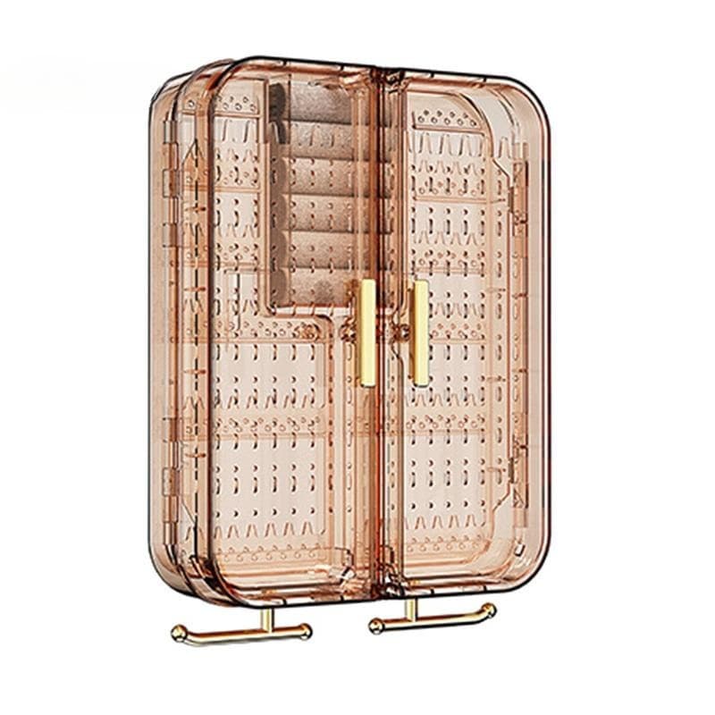 Montado Na Parede Armazenamento De Jóias Brinco Titular Rack De Exibição Sem Perfuração Transparente Pendurado Caso , Or