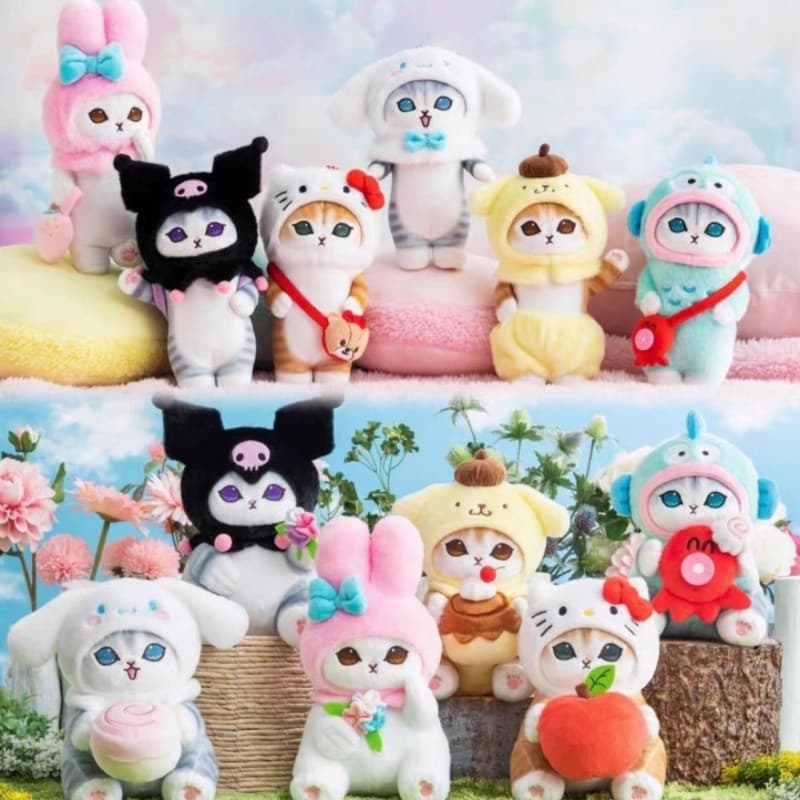 Boneca de Pelúcia Vestido de Gato Cinnamoroll Peixe Feio Kuromi Bonito Presente Pendente H40F