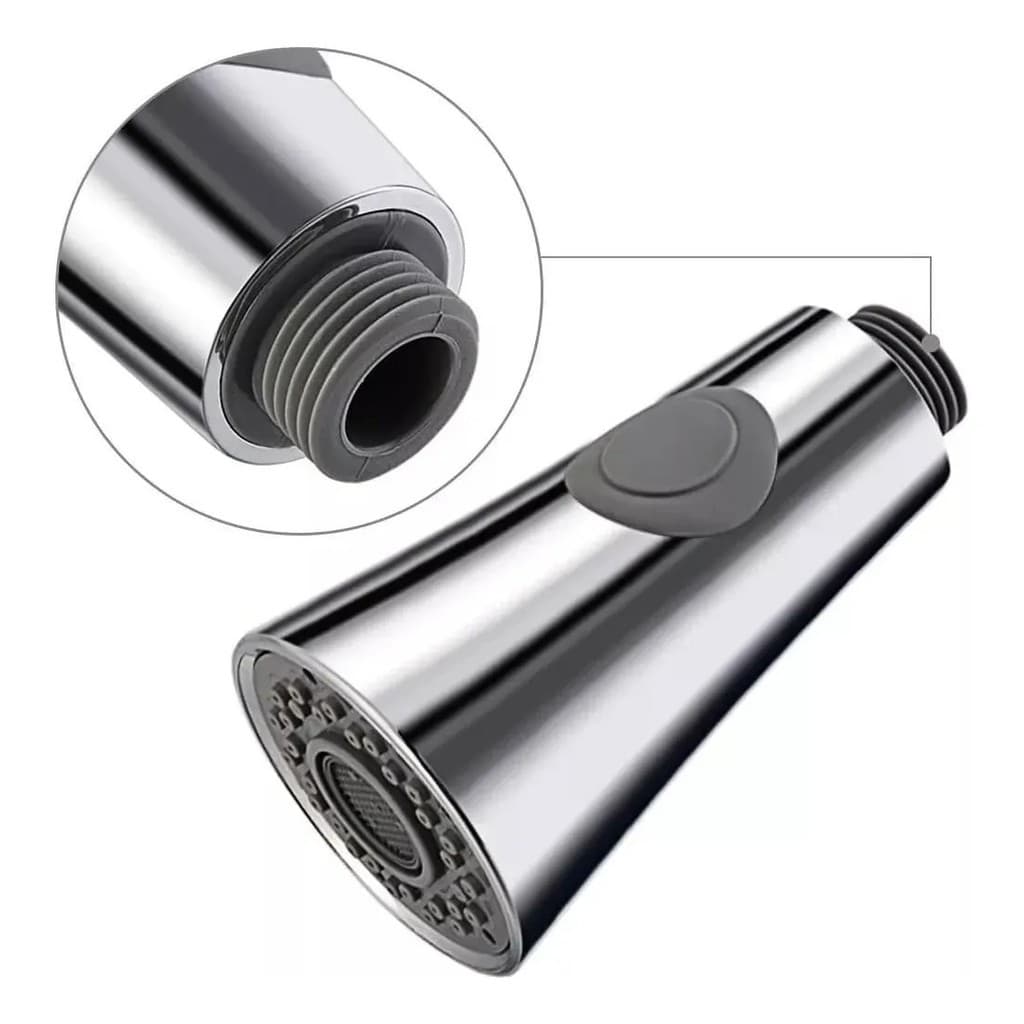 Cabeça Bico Torneira Gourmet Cozinha 2 Funções Puxe Spray Arejador Duchinha Cromado Brilhante