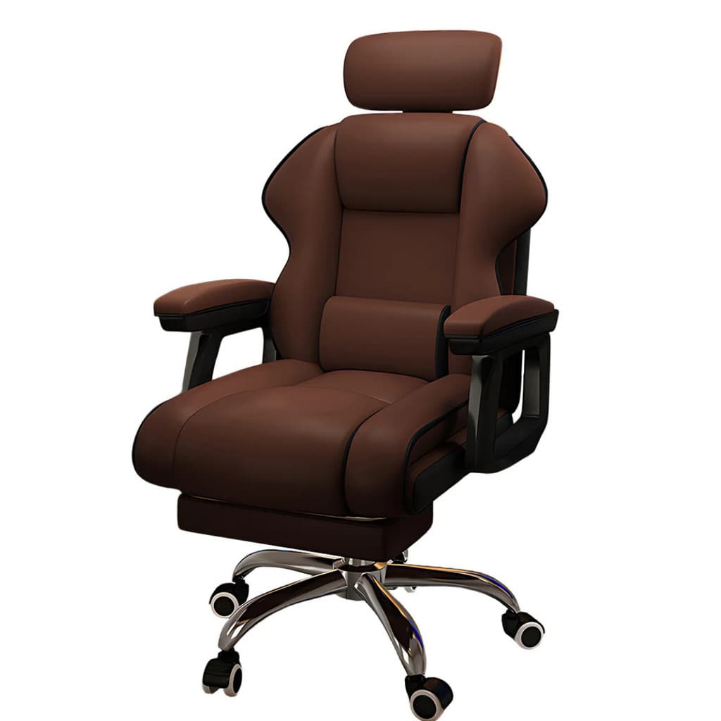 CADEIRA GIRATORIA PARA ESCRITORIO ERGONOMICA C/ ENCOSTO AUTO E AJUSTAVEL MARROM