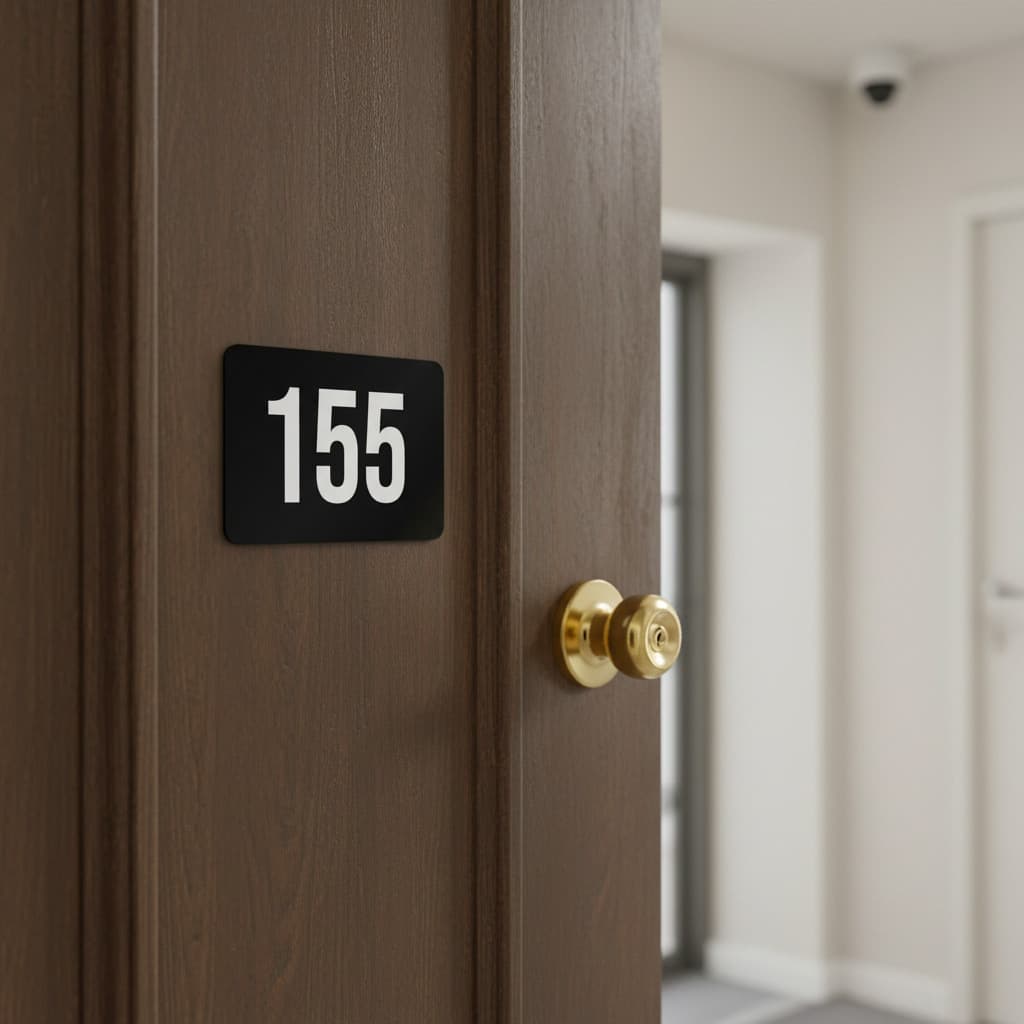 Placa 3 Números Porta Apartamento 10x7 Prédio Preto Branco
